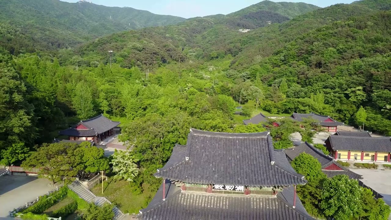 금산사 사찰의 드론영상 풍경으로 자연을 담다